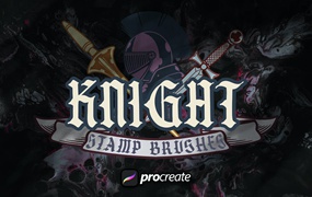 骑士标志Procreate印章绘画笔刷素材 Heraldic Logo Knight Stamp Brush Procreate