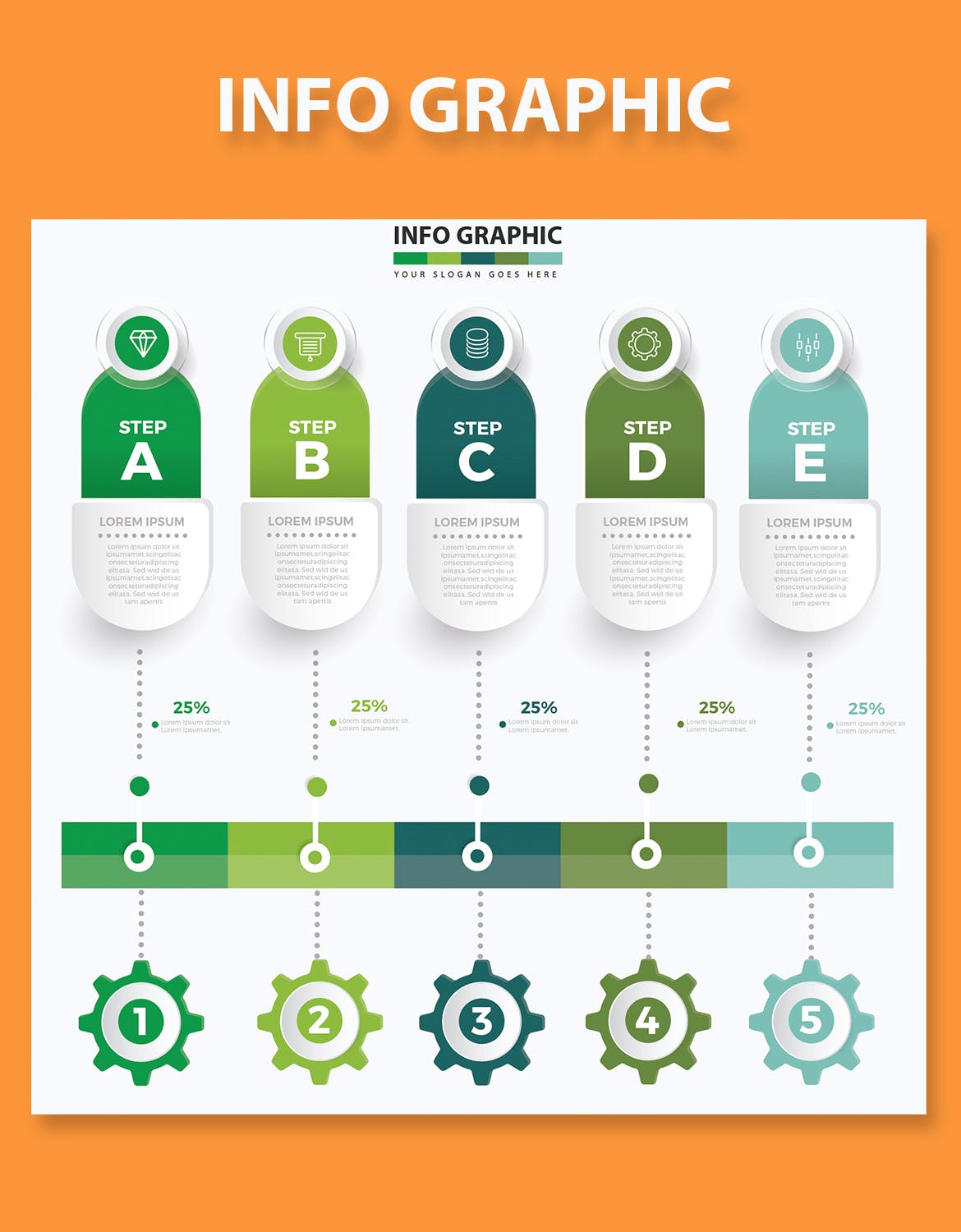 流程步骤信息图表元素设计素材 Infographic Design APP UI 第3张