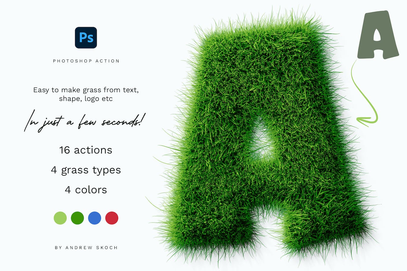 草地效果文字处理ps动作 Grass Photoshop Action 插件预设 第8张