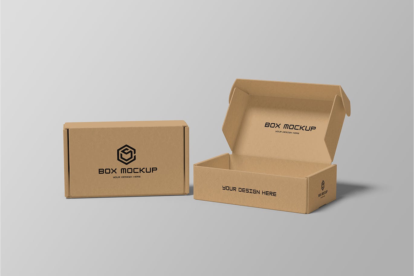 牛皮纸盒子包装样机 Box Packaging Mockup 样机素材 第6张