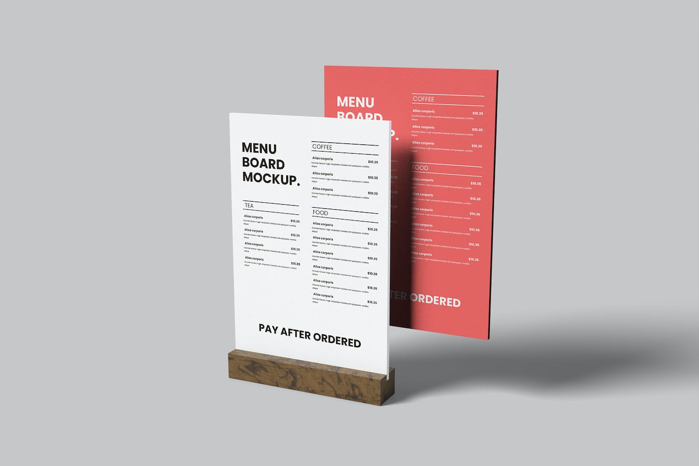极简菜单板餐桌号牌设计样机 Minimalist Menu Board Mockup 样机素材 第1张