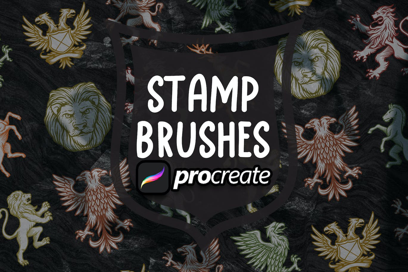 中世纪符号纹章Procreate印章绘画笔刷素材 Medieval Symbol Heraldic Brush Stamp Procreate 笔刷资源 第2张