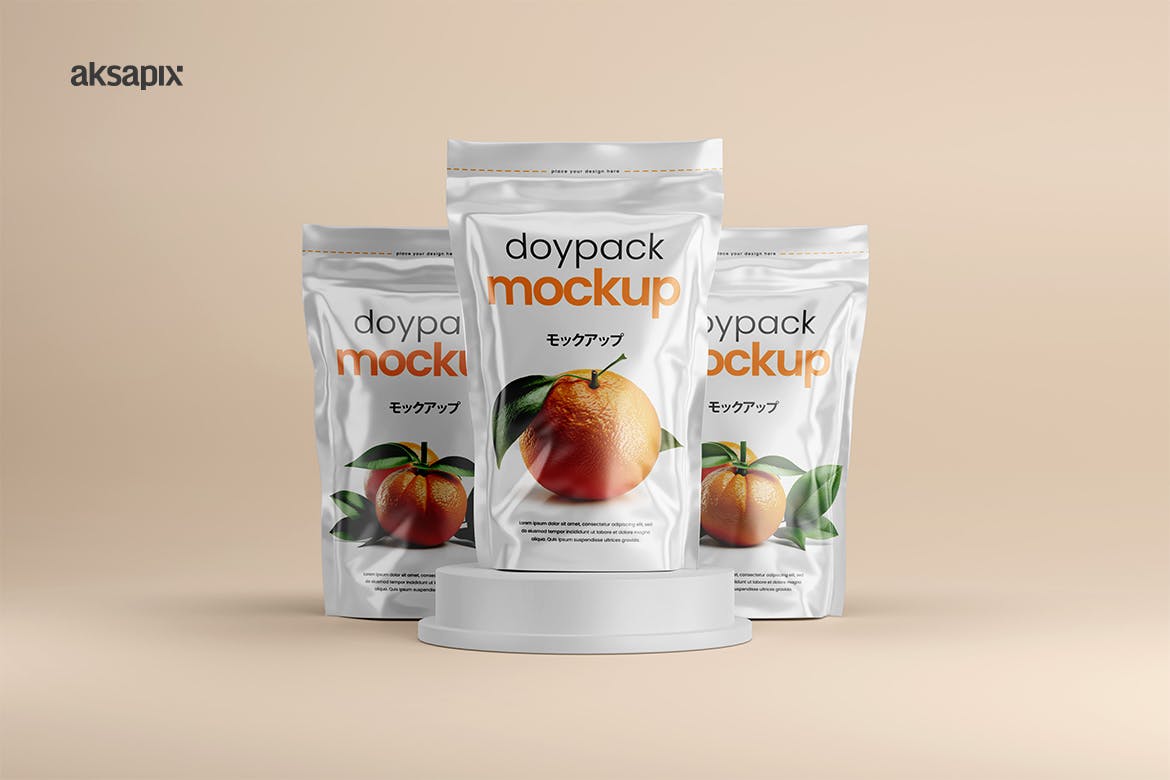 零食袋包装自立袋样机图 Doypack Mockup 样机素材 第1张
