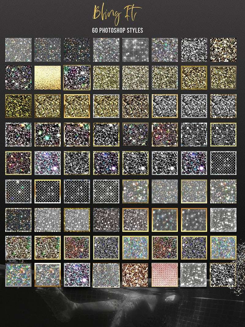 60种闪亮钻石水晶效果PS样式，ASL JPG格式 图片素材 第8张