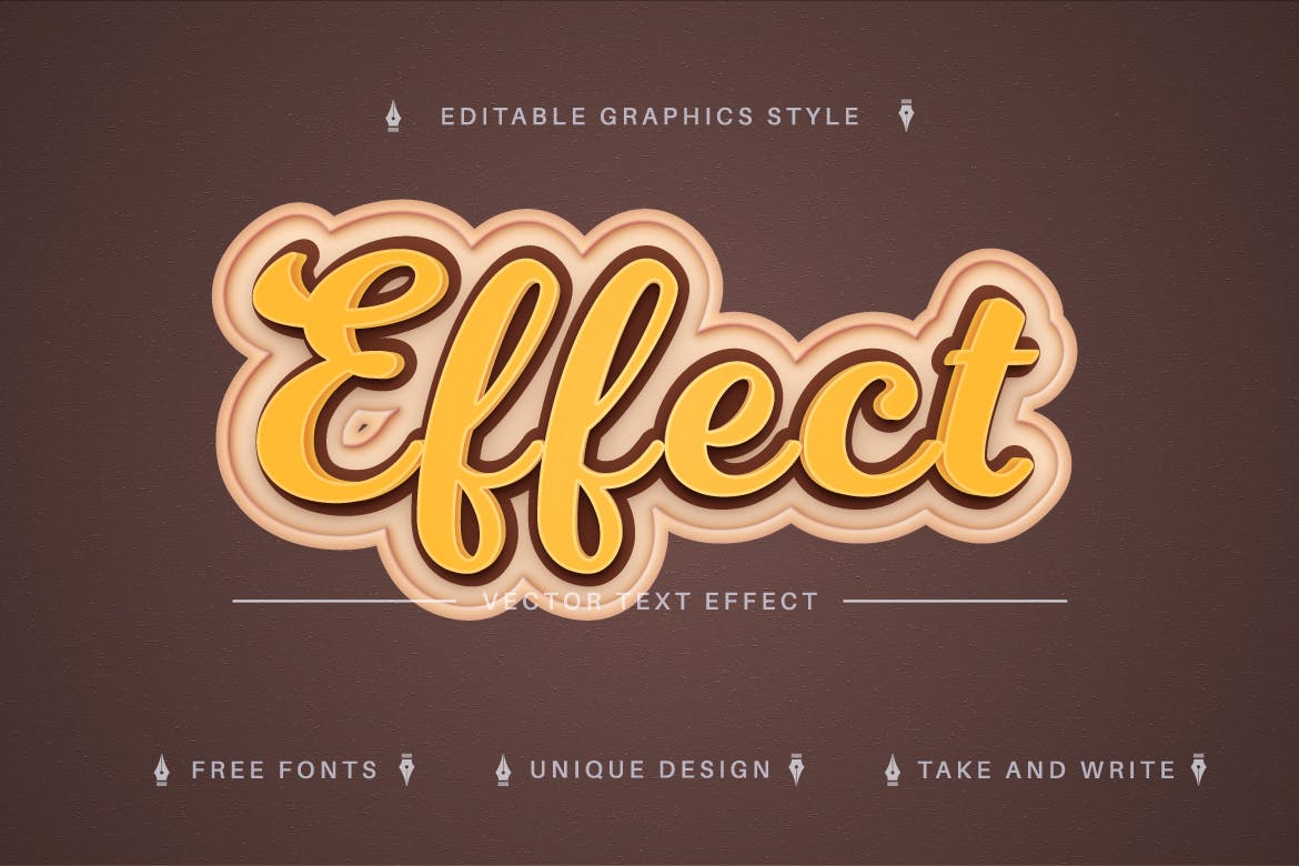 香蕉色矢量文字效果字体样式 Banana – Editable Text Effect, Font Style 插件预设 第5张