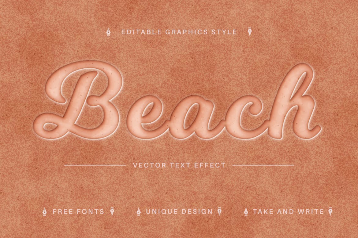 沙色矢量文字效果字体样式 Beach Sand – Editable Text Effect, Font Style 插件预设 第4张