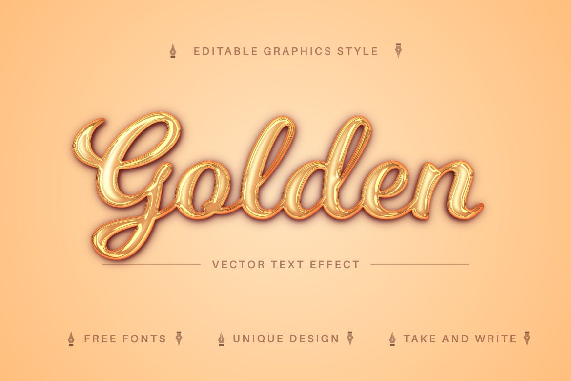 焦糖矢量文字效果字体样式 Caramel – Editable Text Effect, Font Style 插件预设 第3张