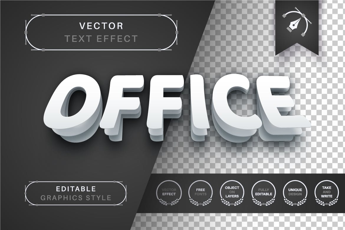 分层纸张矢量文字效果字体样式 Office Paper – Editable Text Effect, Font Style 插件预设 第3张