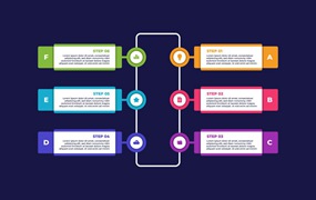 多彩商业步骤信息图表模板 Colorful Business Infographic Template