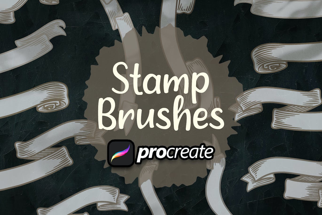 丝带Procreate印章绘画笔刷素材 Dansdesign Ribbon Brush Stamp Procreate 笔刷资源 第1张