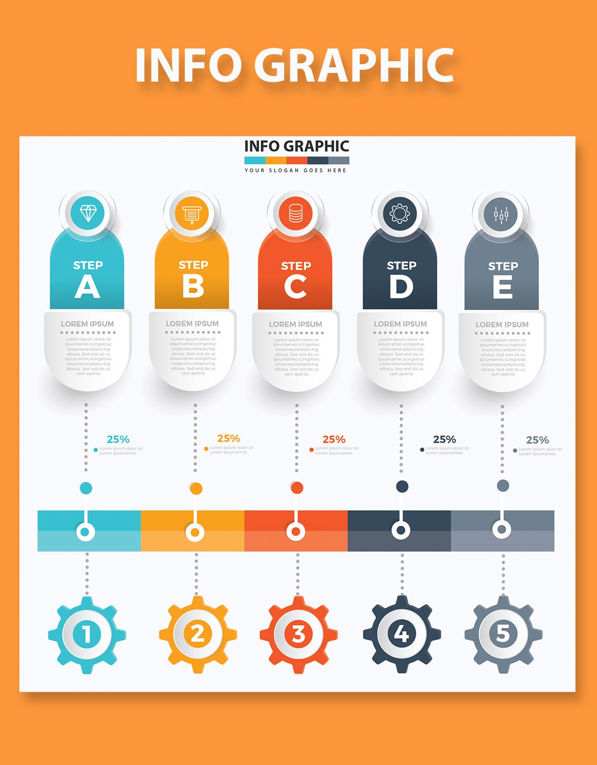 流程步骤信息图表元素设计素材 Infographic Design APP UI 第4张