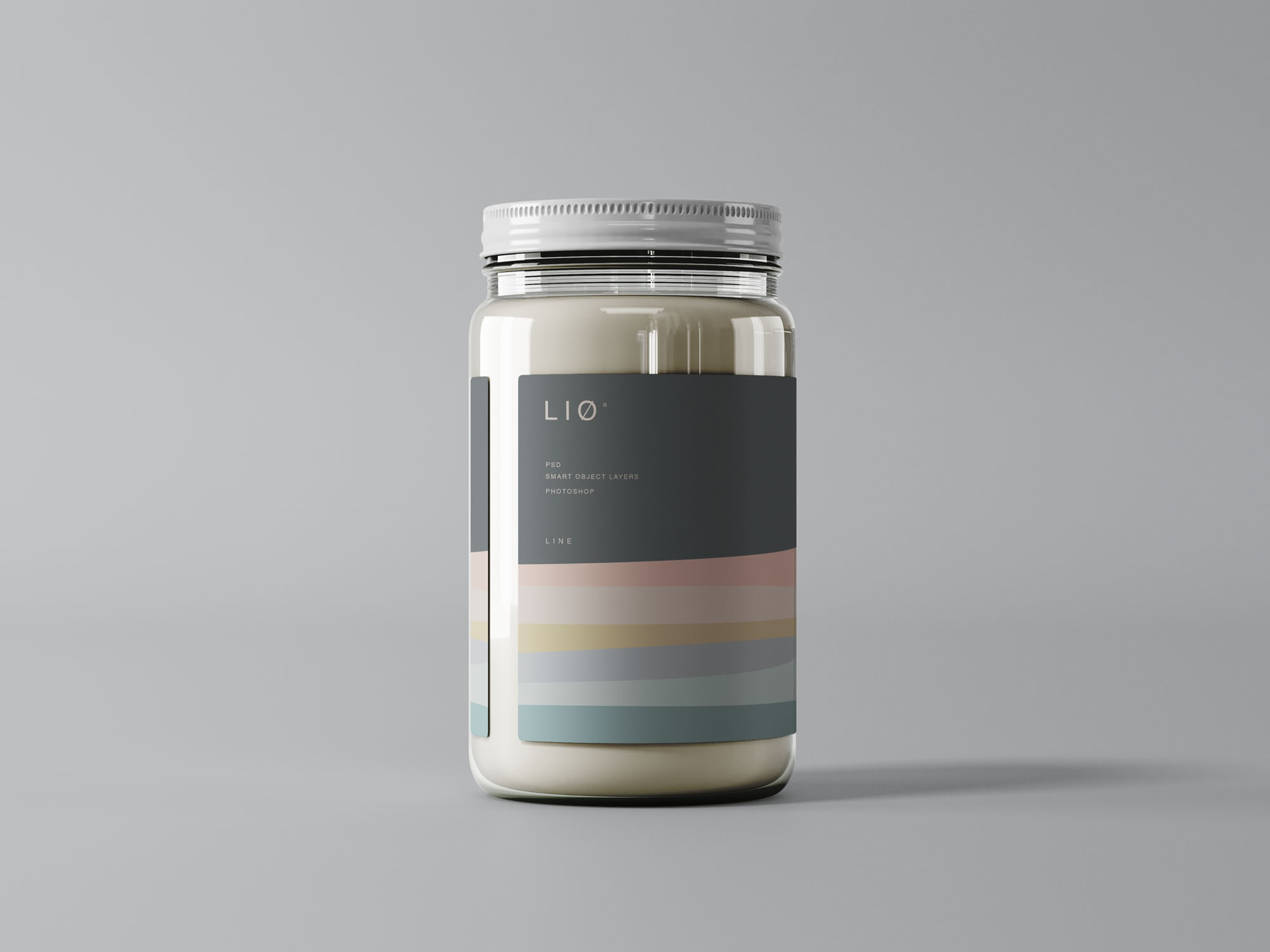 透明玻璃罐标签样机 Glass Jar with Label Mockup 样机素材 第1张
