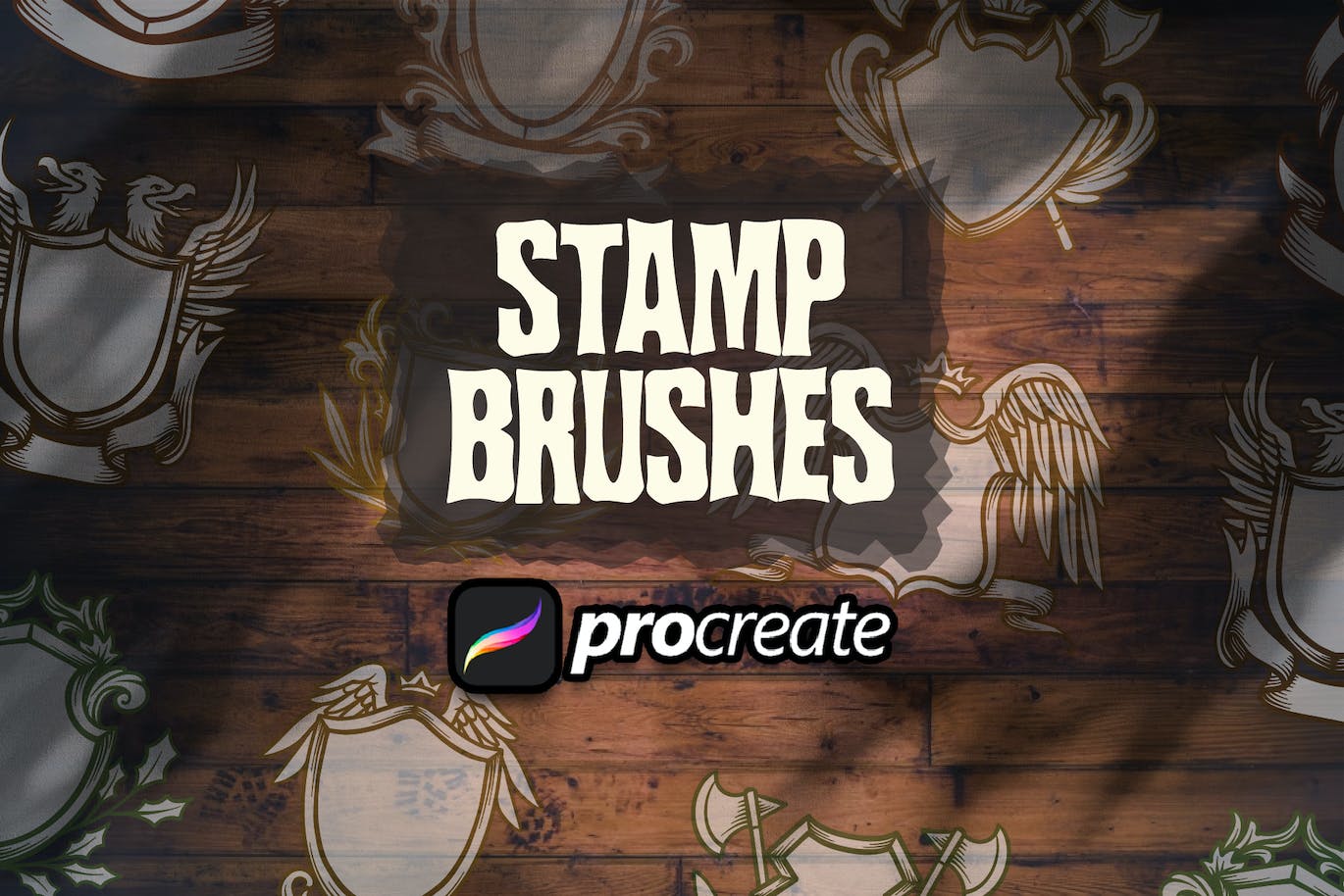 中世纪盾牌Procreate印章绘画笔刷素材 Medieval Shield Heraldic Stamp Brush Procreate 笔刷资源 第1张