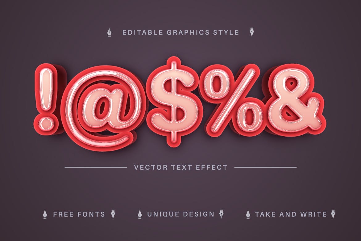 3D玻璃矢量文字效果字体样式 Smart Glasses – Editable Text Effect, Font Style 插件预设 第4张