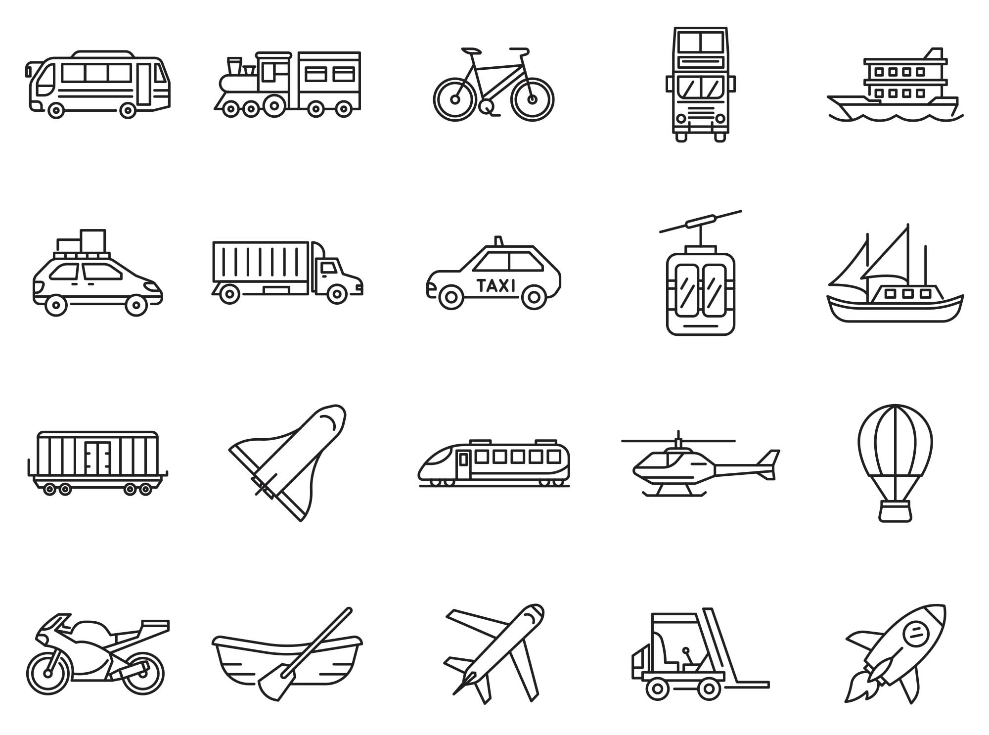 80个交通工具图标 80 Transportation Icons 图标素材 第3张