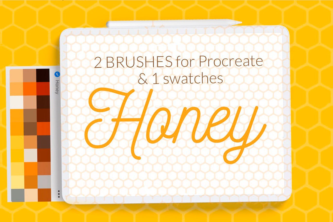 蜂窝状图案Procreate笔刷 Honeycomb Pattern Brushes Procreate 笔刷资源 第1张