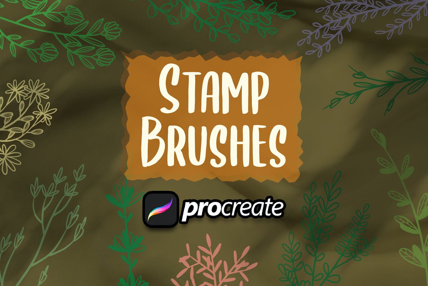 植物叶子Procreate印章绘画笔刷素材 Botanical Leaf Brush Stamp Procreate 笔刷资源 第1张