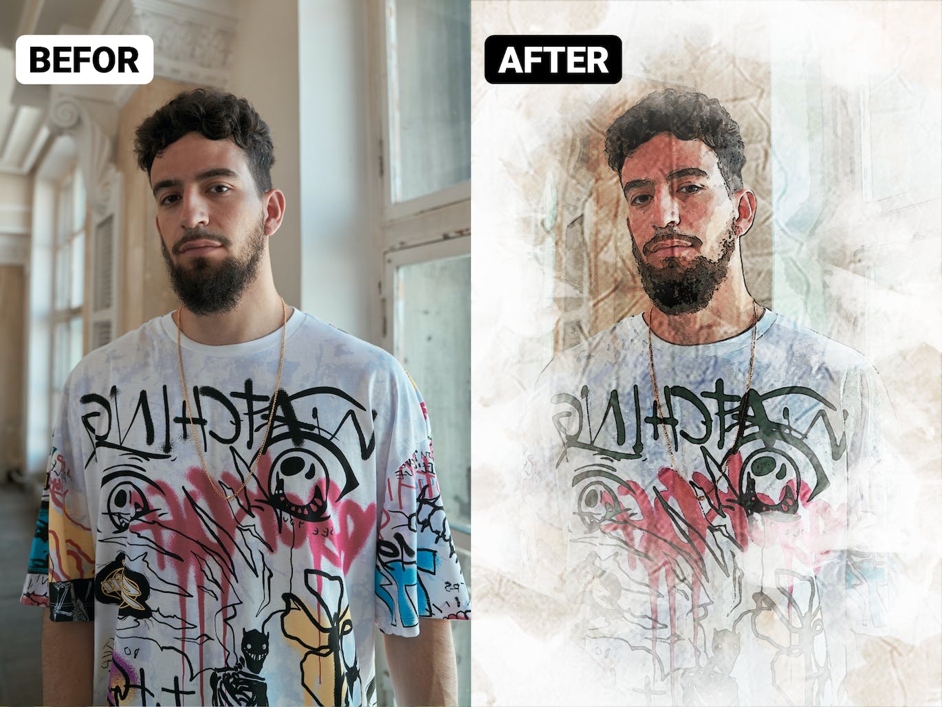 厚涂颜料绘画效果PS动作模板 Impasto Painting Photoshop Action 插件预设 第3张