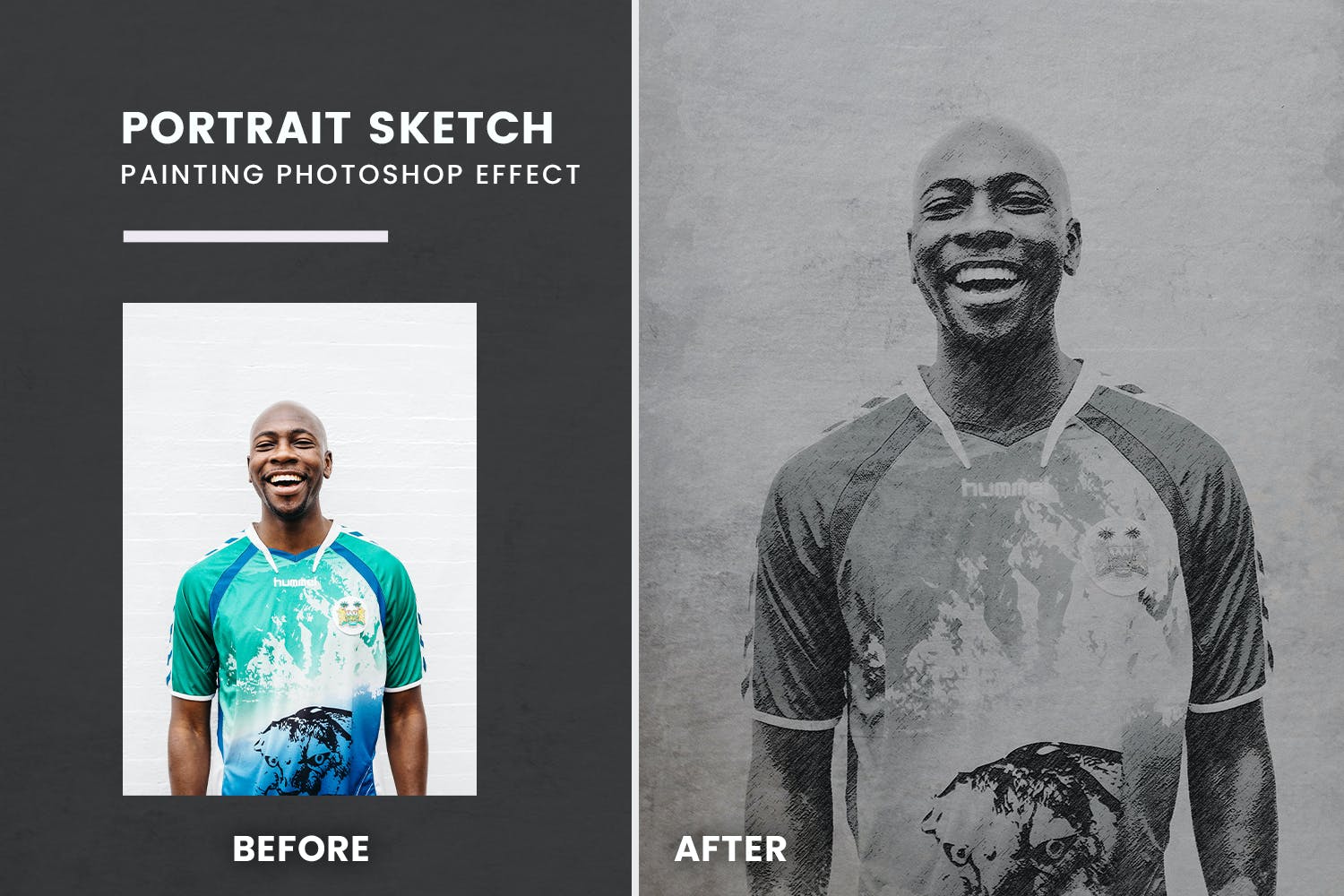 人像素描PS照片效果模板 Portrait Sketch Painting photoshop Effect 插件预设 第3张