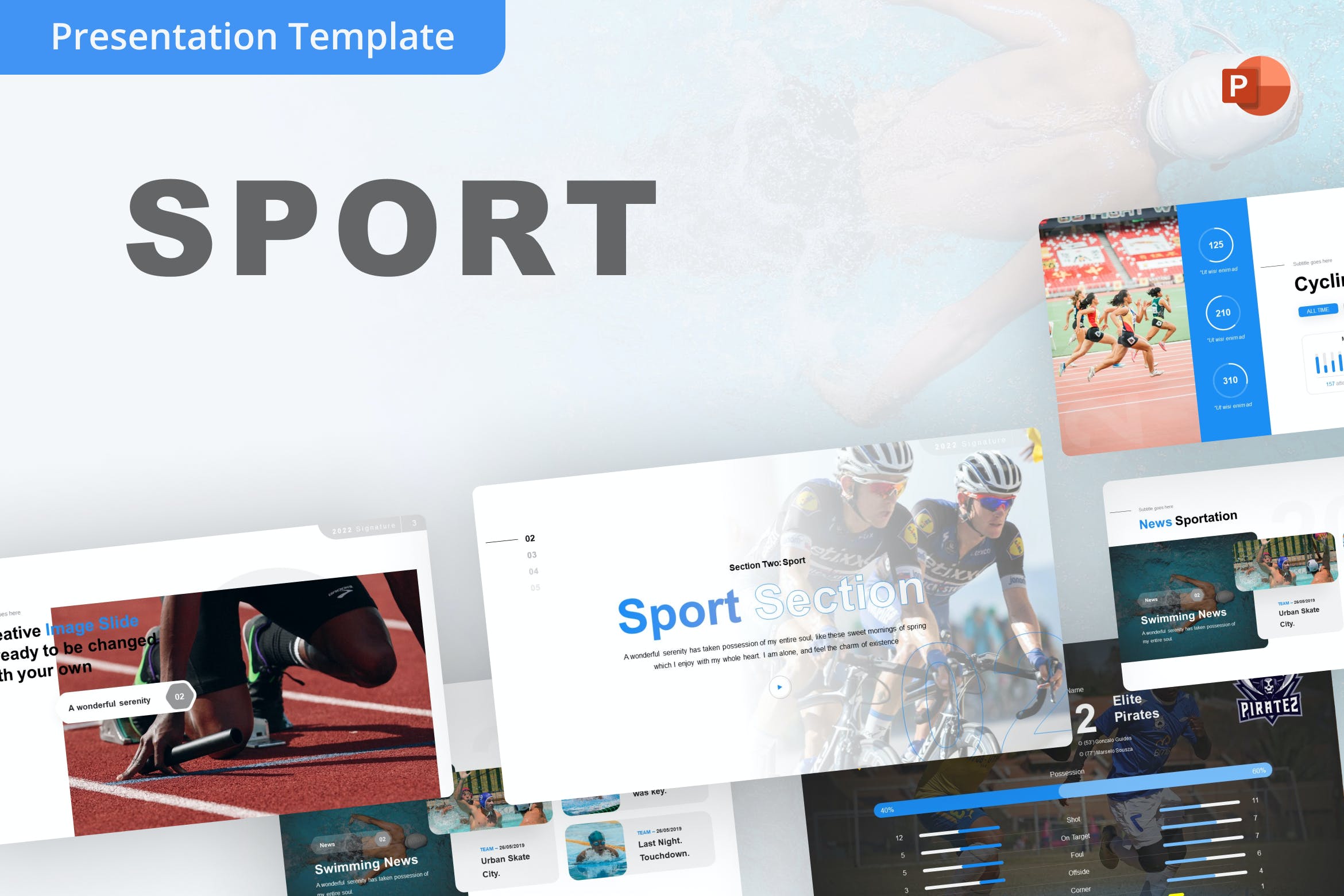 体育运动PowerPoint演示文稿模板 Sport PowerPoint Template 幻灯图表 第1张