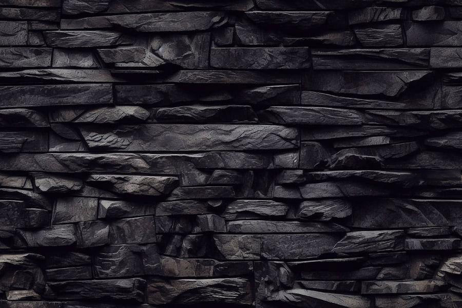 背景素材-3D抽象黑色石头砖墙无缝拼接背景图片素材 图片素材 第2张
