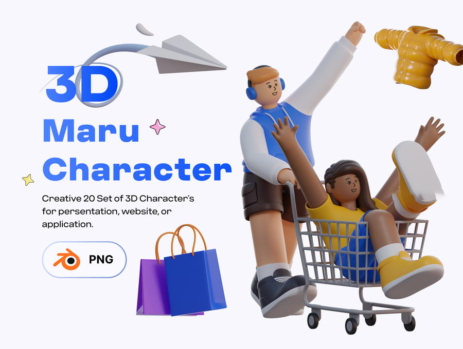 3D图标-3D人物角色UI设计插画模型PNG素材 图标素材 第1张