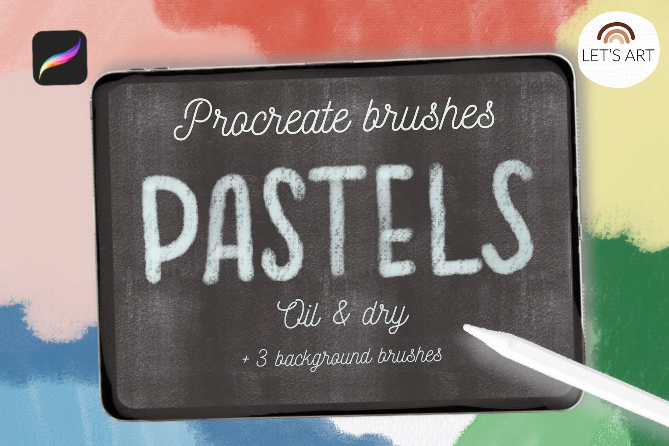 适用于iPad Procreate的蜡笔纹理笔刷 Pastels brushes for Procreate iPad 笔刷资源 第1张