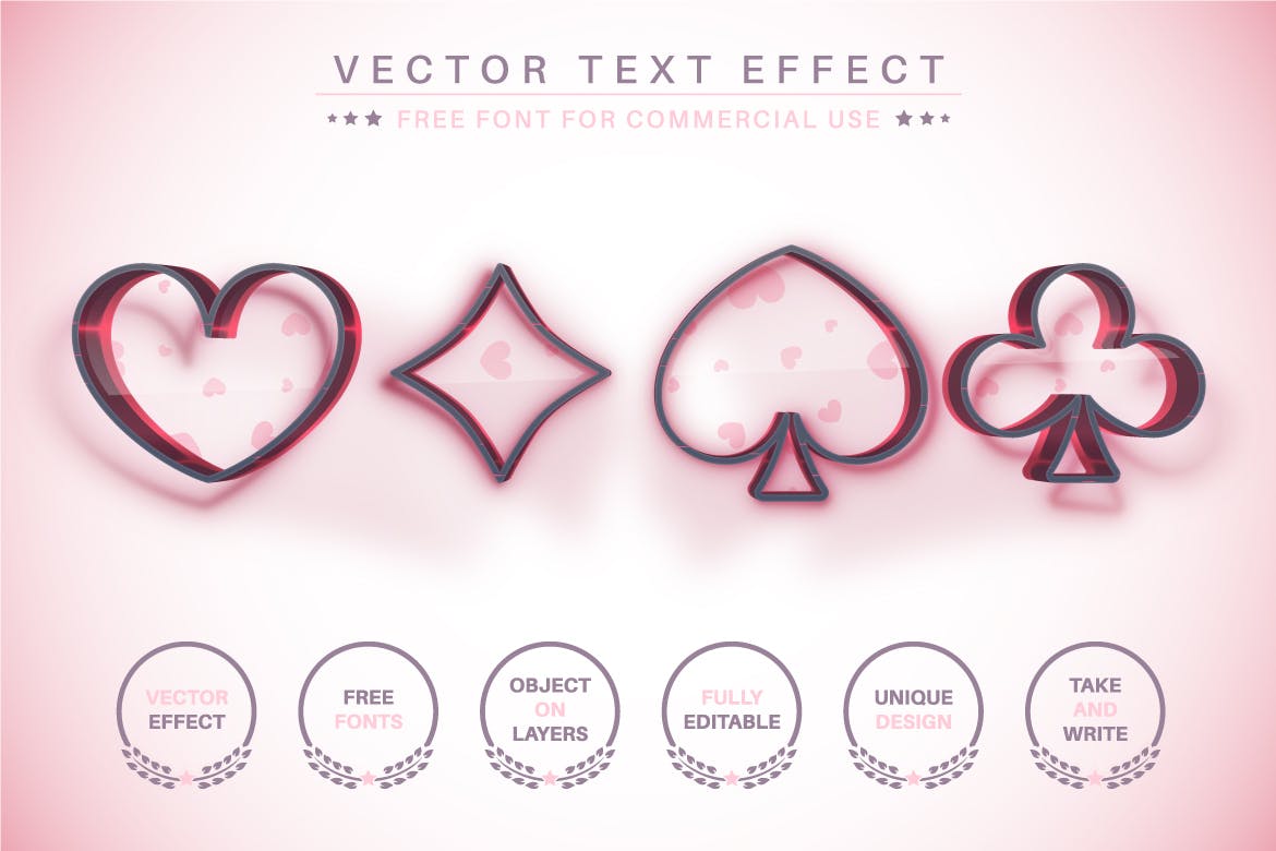 心形轮廓矢量文字效果字体样式 Heart Outline – Editable Text Effect, Font Style 插件预设 第6张