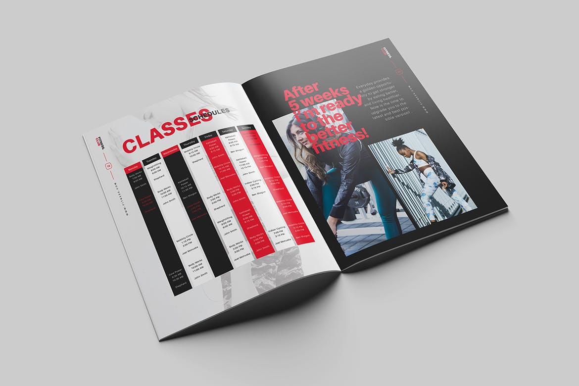 健身运动方案画册模板 Fitness – Gym Brochure 幻灯图表 第4张