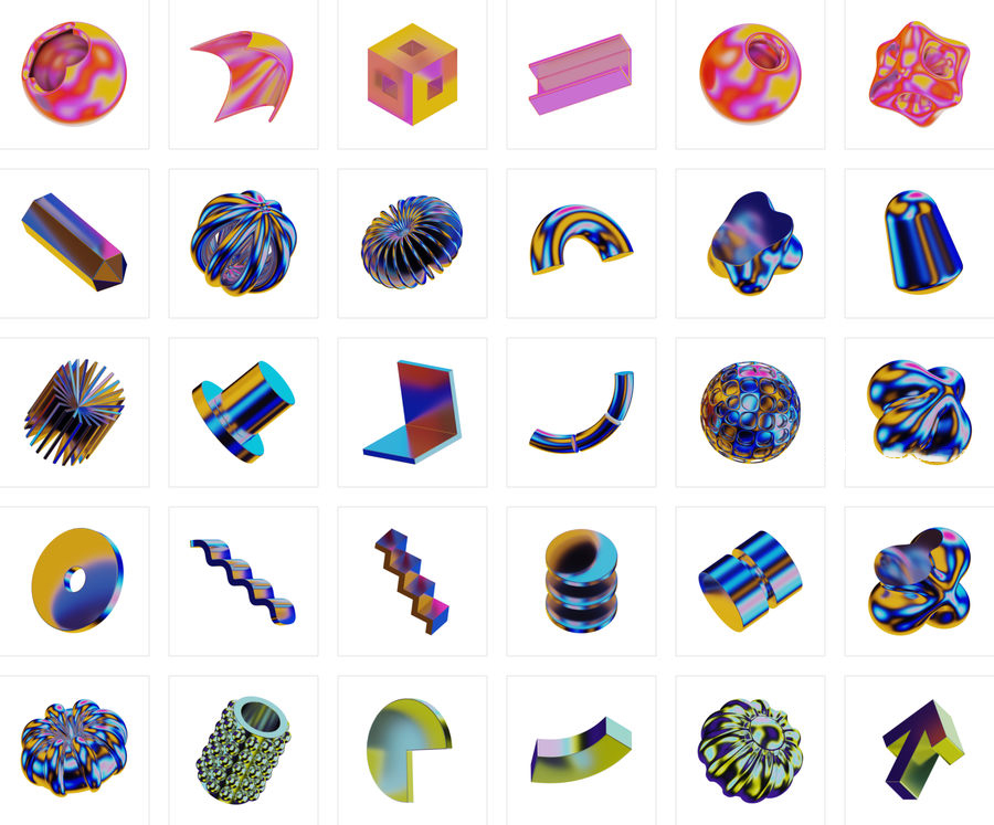 PNG素材-450款3D抽象几何图形纹理效果PNG素材 图片素材 第10张