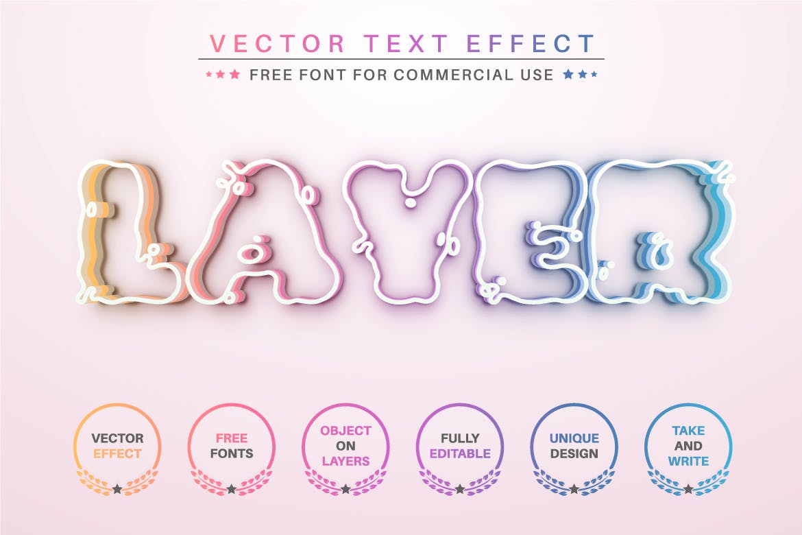 神奇彩虹矢量文字效果字体样式 Magic Rainbow – Editable Text Effect, Font Style 插件预设 第3张