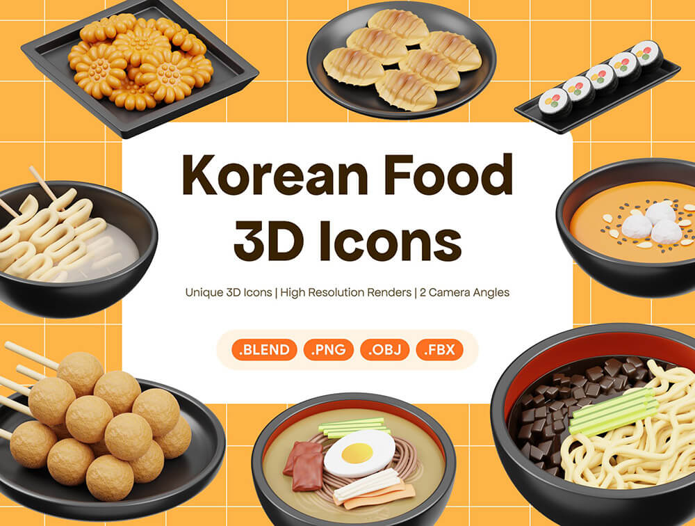 韩国食品3D图标插画 图标素材 第1张