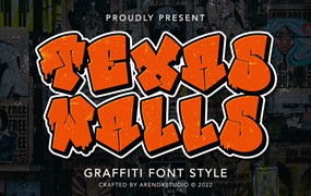 街头艺术涂鸦风格字体 Texas Walls – Graffiti Font Style