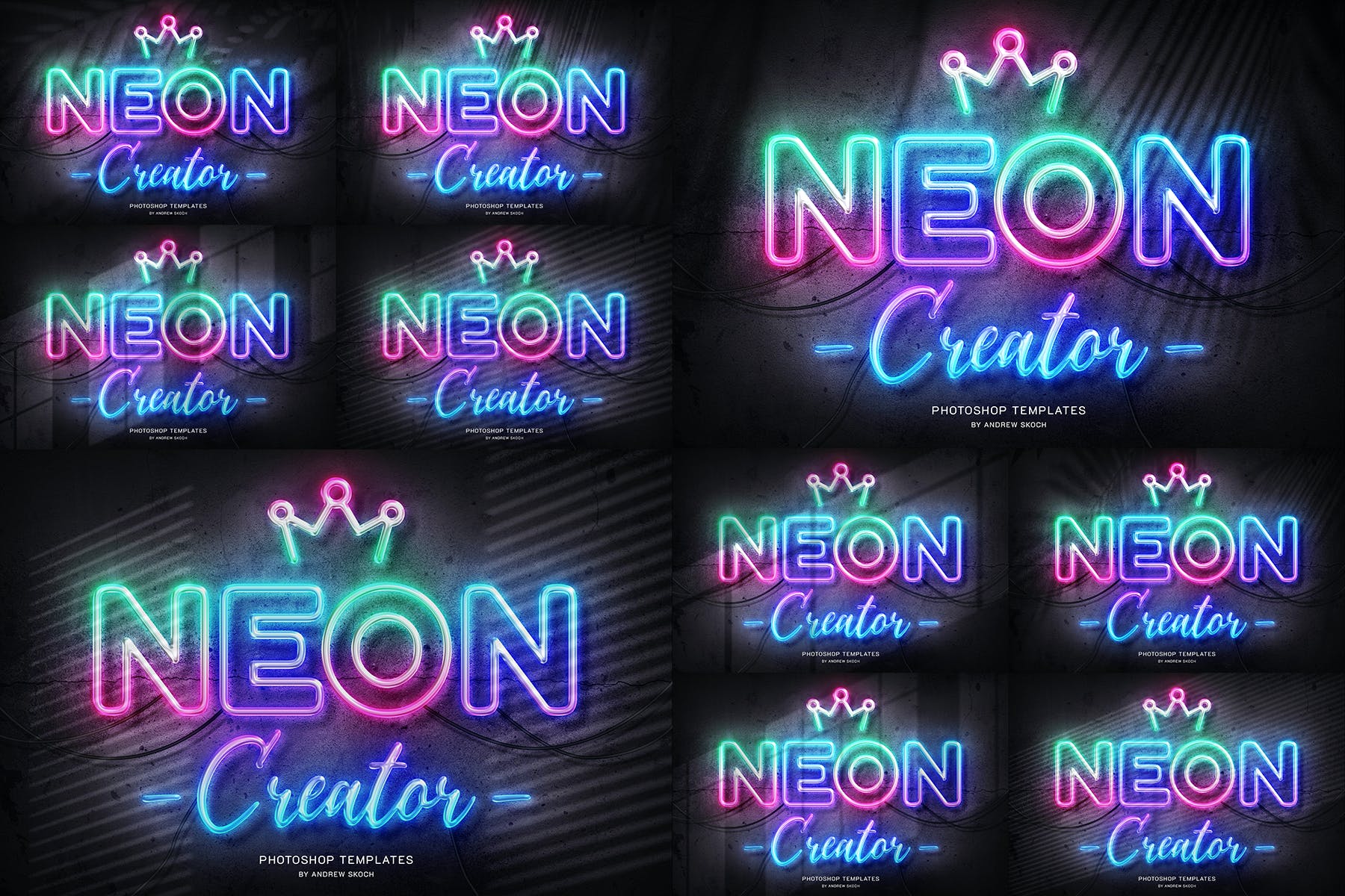 霓虹墙标志PSD样机模板 Neon Wall Sign Templates 样机素材 第11张