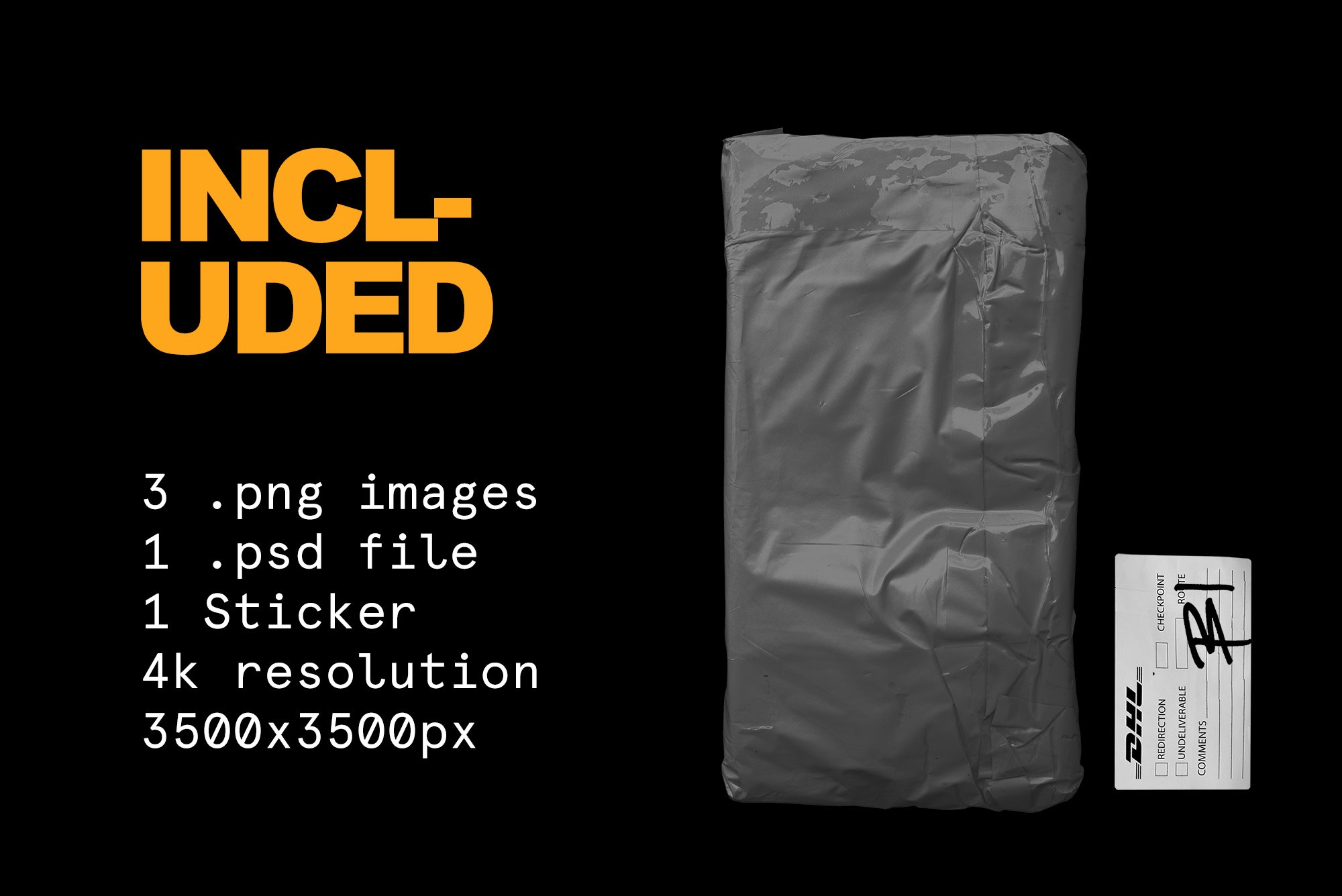 现代潮流快递物流包裹包装袋样机PNG透明包贴纸 Post Pack Bag Mockup 样机素材 第5张