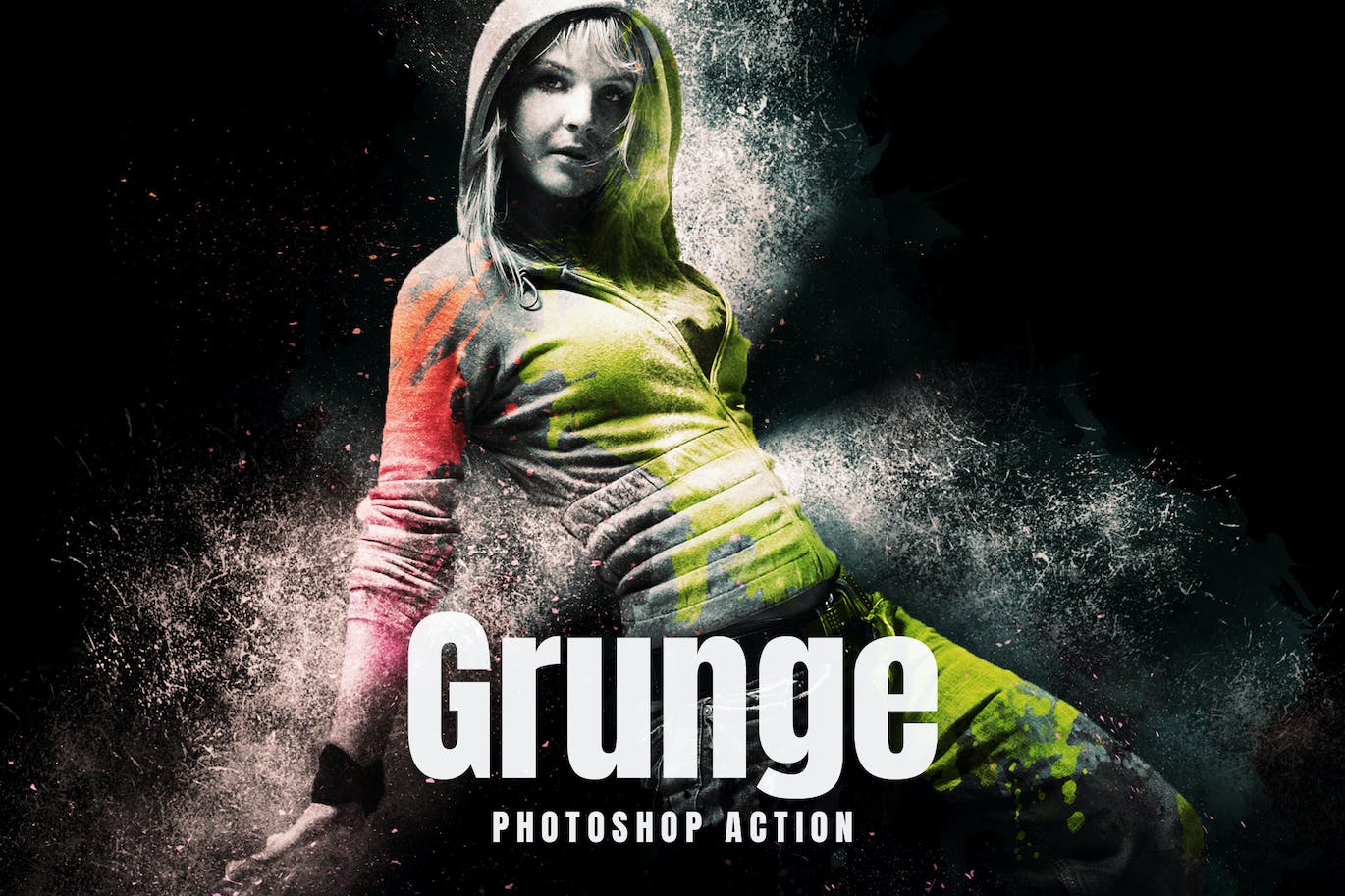 Grunge垃圾风格照片处理效果PS动作模板 Grunge – Photoshop Action 插件预设 第1张