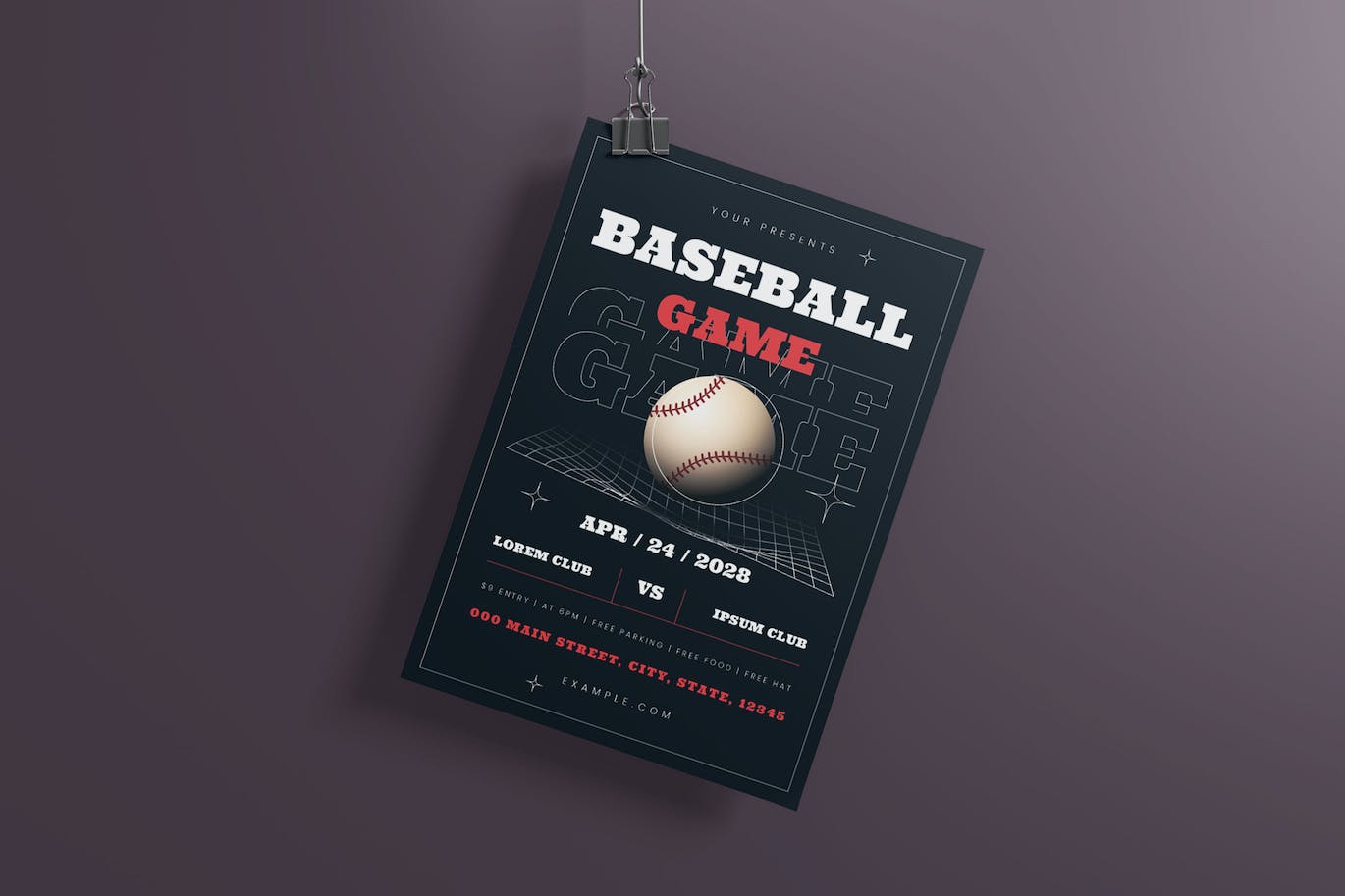 棒球比赛活动海报素材 Baseball Game Flyer Set 设计素材 第2张