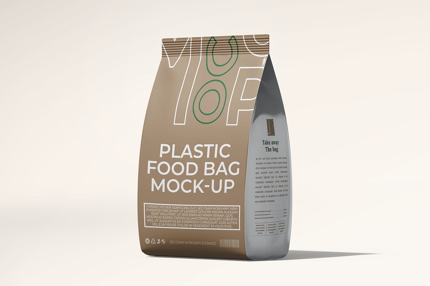 哑光塑料食品包装袋PSD样机 Matte Plastic Food Packaging Bag PSD Mockup 样机素材 第8张