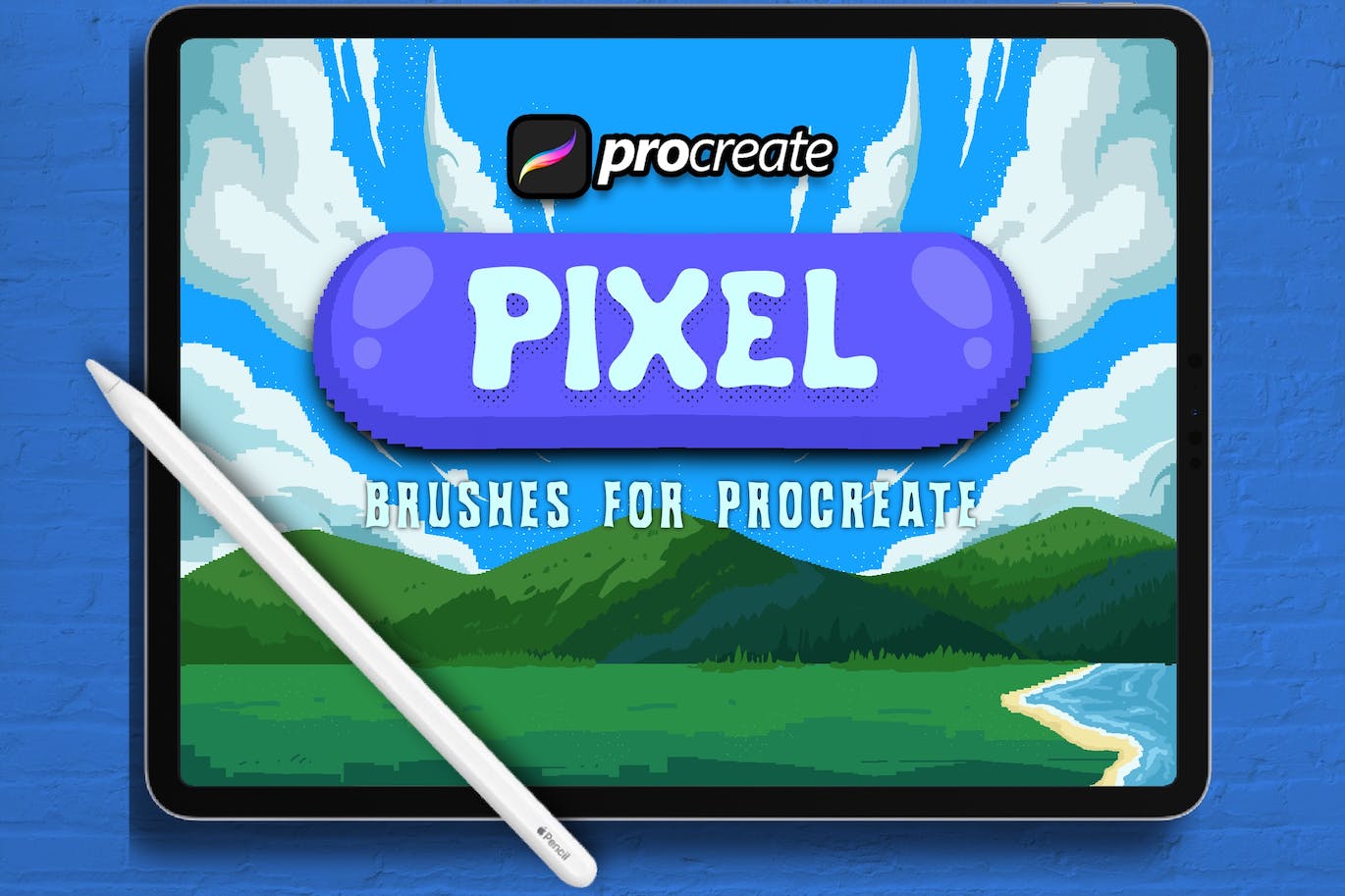 像素Procreate绘画笔刷素材 Dansdesign Pixel Brush Procreate #1 笔刷资源 第1张