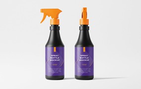 喷雾清洁剂瓶包装设计样机图 Spray Bottle Mockup