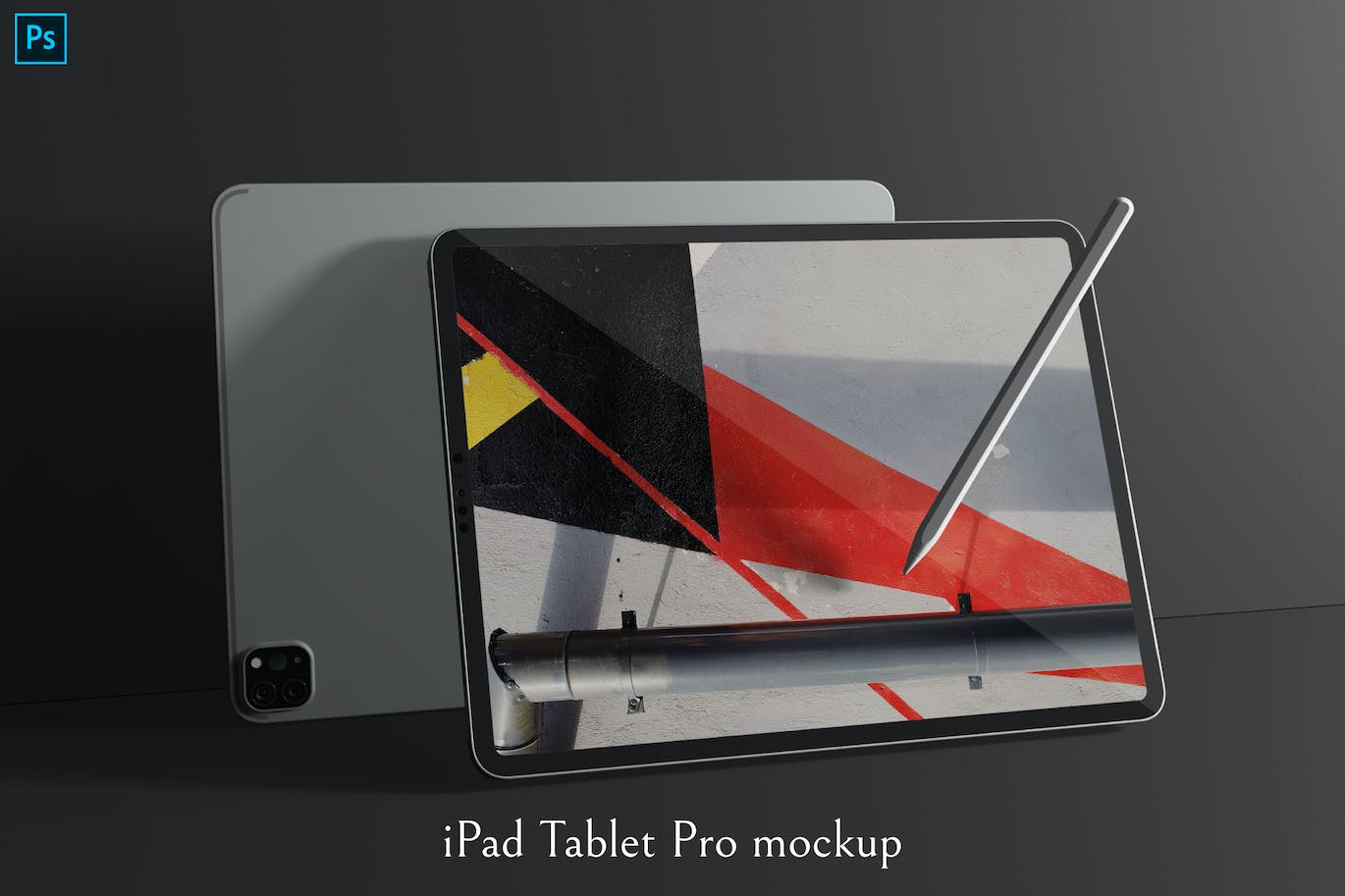 深空灰iPad Pro平板电脑样机 iPad Tablet Pro mockup 样机素材 第1张