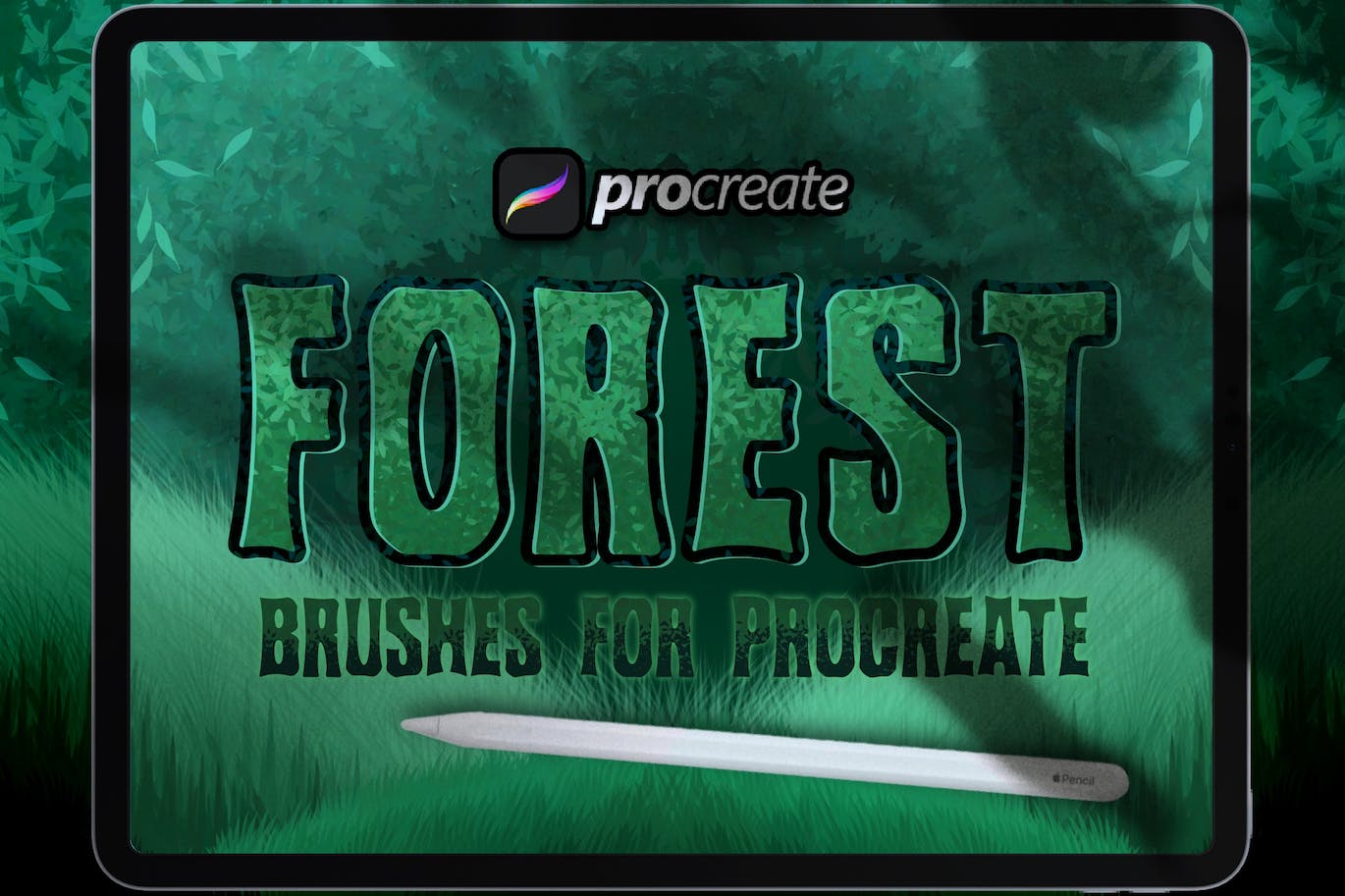 森林草叶Procreate绘画笔刷素材 Dans Forest Brush For Procreate 笔刷资源 第1张