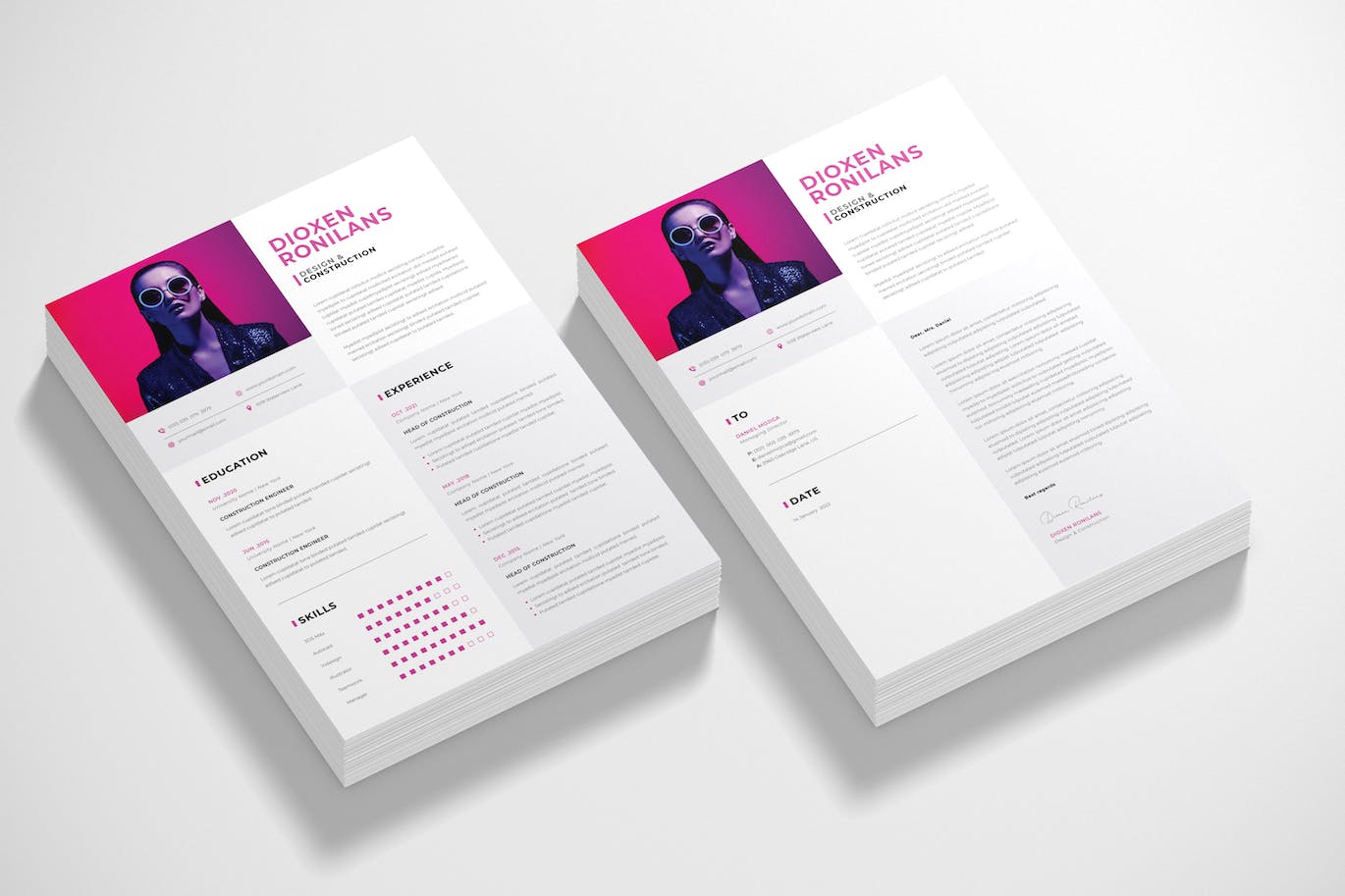 极简求职简历设计模板 Minimal Resume Template 幻灯图表 第1张