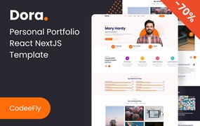 个人作品集网站响应式React单页模板 Dora – Personal Portfolio React NextJS Template