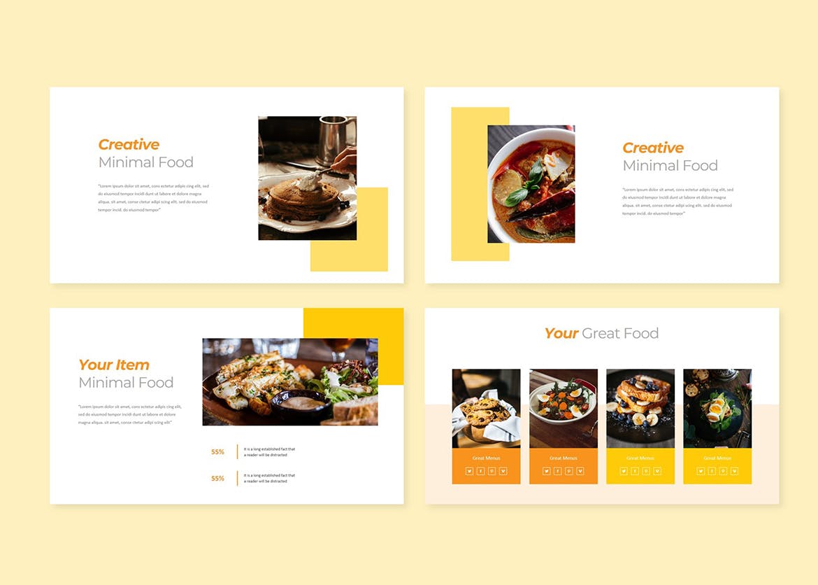 美食食品展示谷歌幻灯片模板 kuyaku Foods Google Slide 幻灯图表 第4张