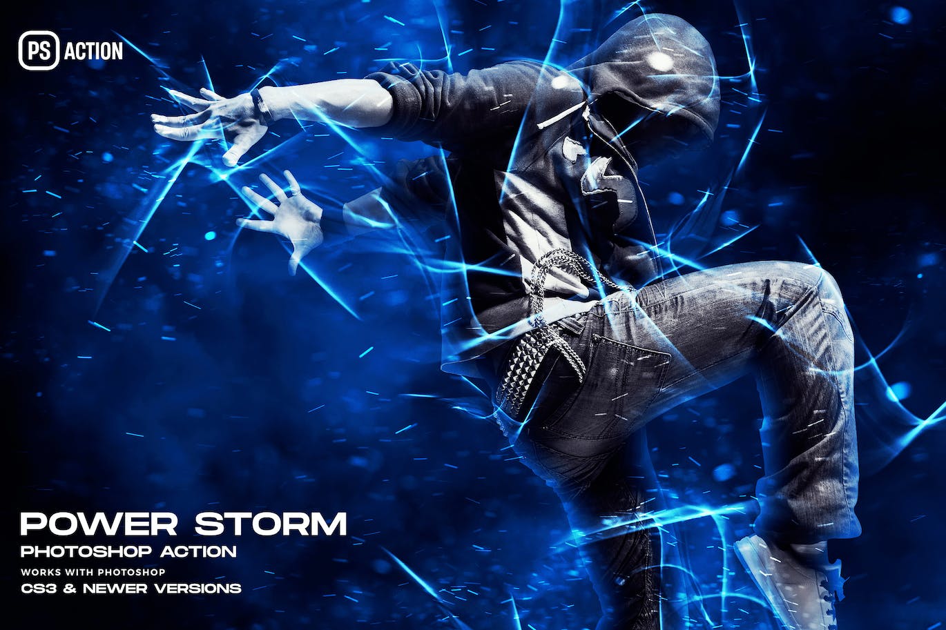 电力风暴效果照片处理Photoshop动作 Power Storm Photoshop Action 插件预设 第1张