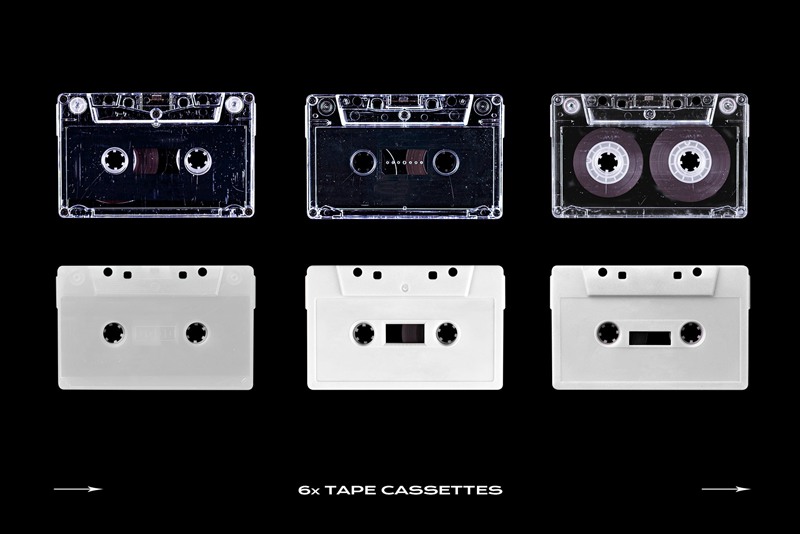 高级潮流复古盒式磁带样机捆绑塑料PSD样机模板 Cassette Tape Mockup Bundle Plastic 样机素材 第26张