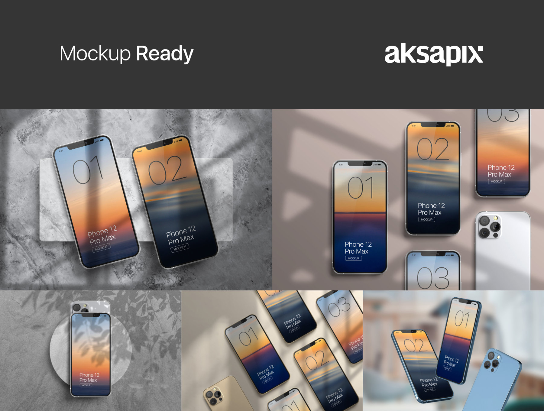 高质量IPhone 12手机场景带光影PSD样机 iPhone 12 Pro Max Mockup V.01 样机素材 第4张