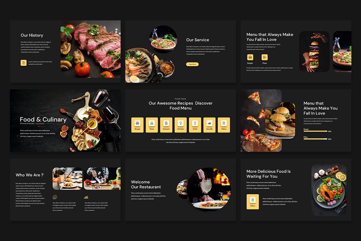 食物和烹饪演示Powerpoint模板 Resto – Food and Culinary Presentation PowerPoint 幻灯图表 第2张