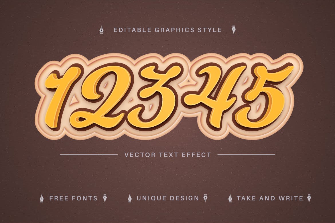 香蕉色矢量文字效果字体样式 Banana – Editable Text Effect, Font Style 插件预设 第4张